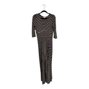 Chic Black and White Striped Maxi Dress